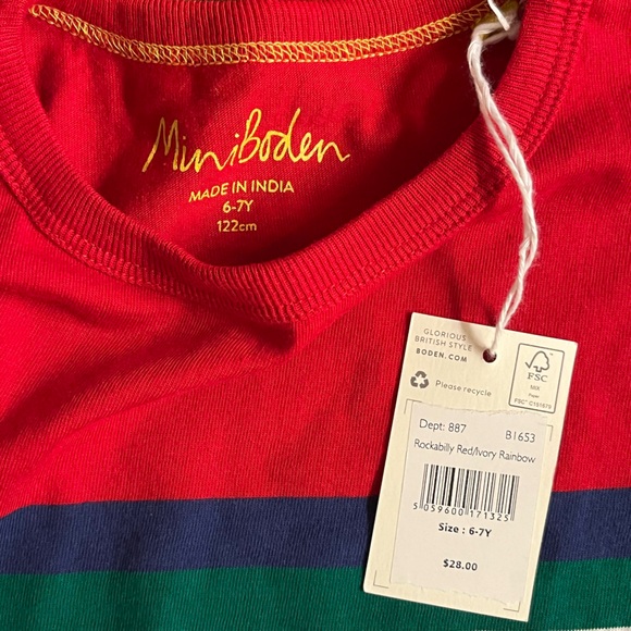 Mini Boden NWT long sleeve t shirt size 6-7 - Picture 2 of 2